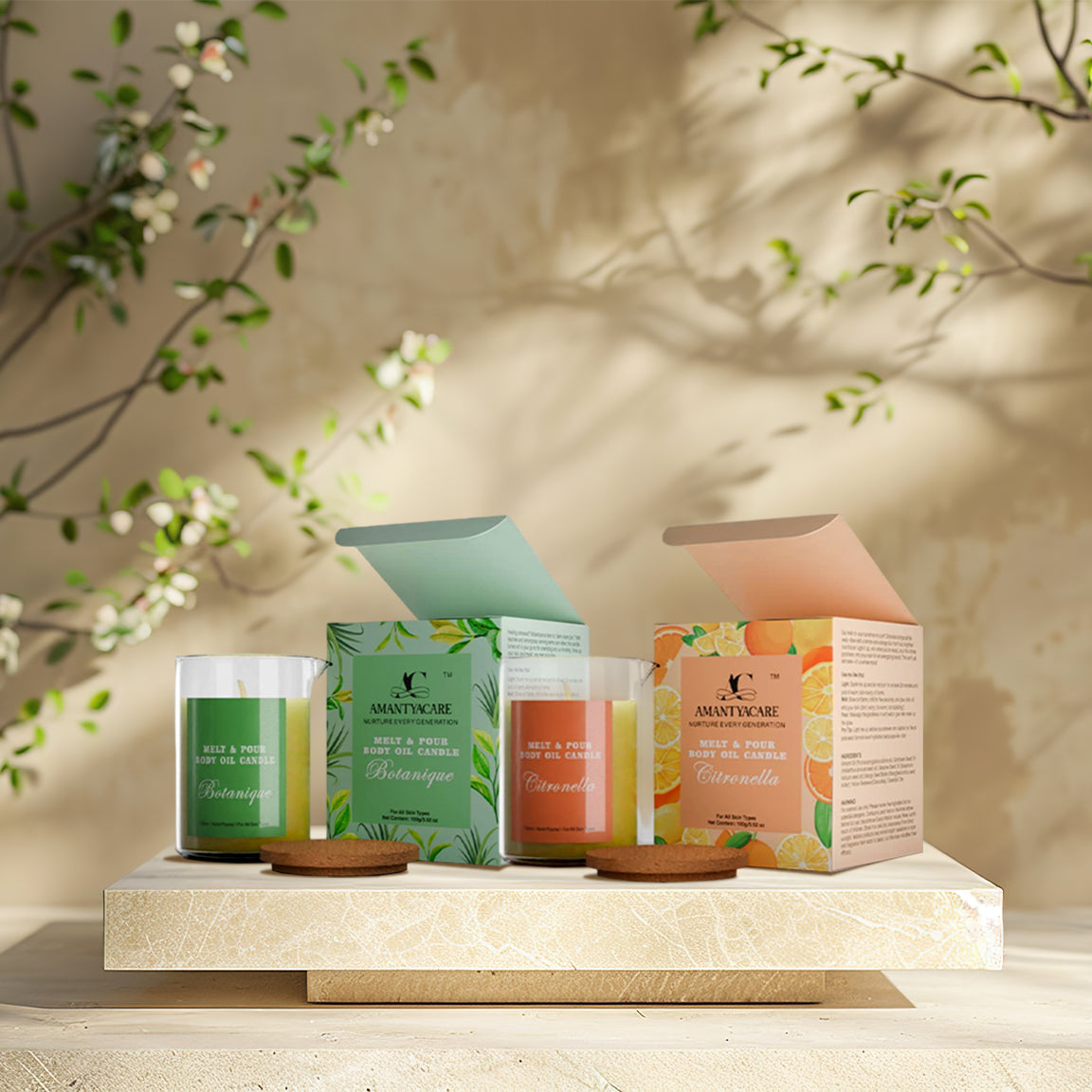 Citronella + Botanique (Body Oil Candle Combo of 2)