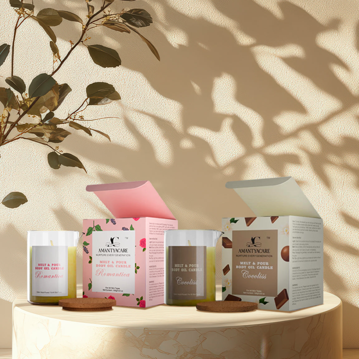 Romantica + Cocoliss (Body Oil Candle Combo of 2)