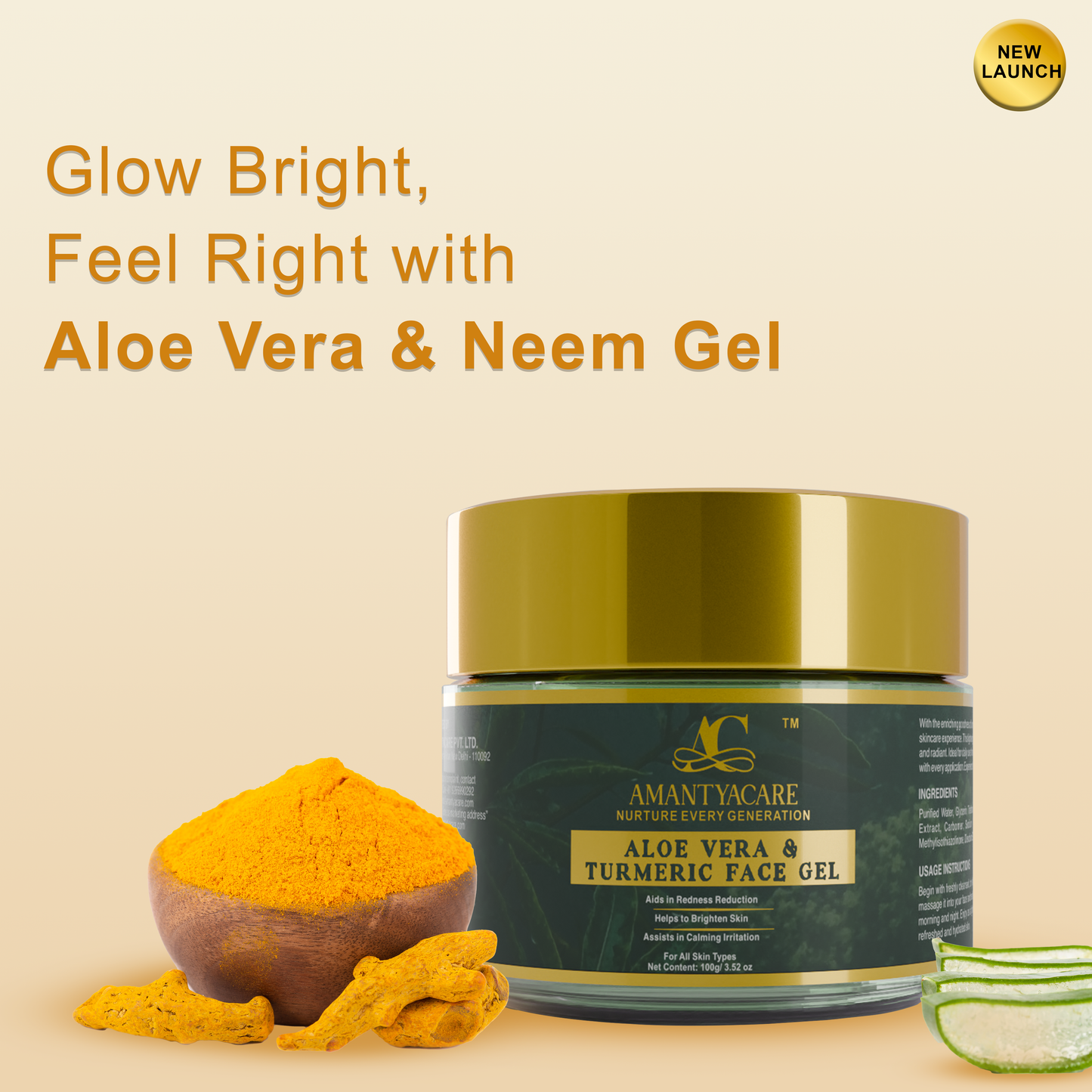 Aloe Vera & Turmeric Face Gel